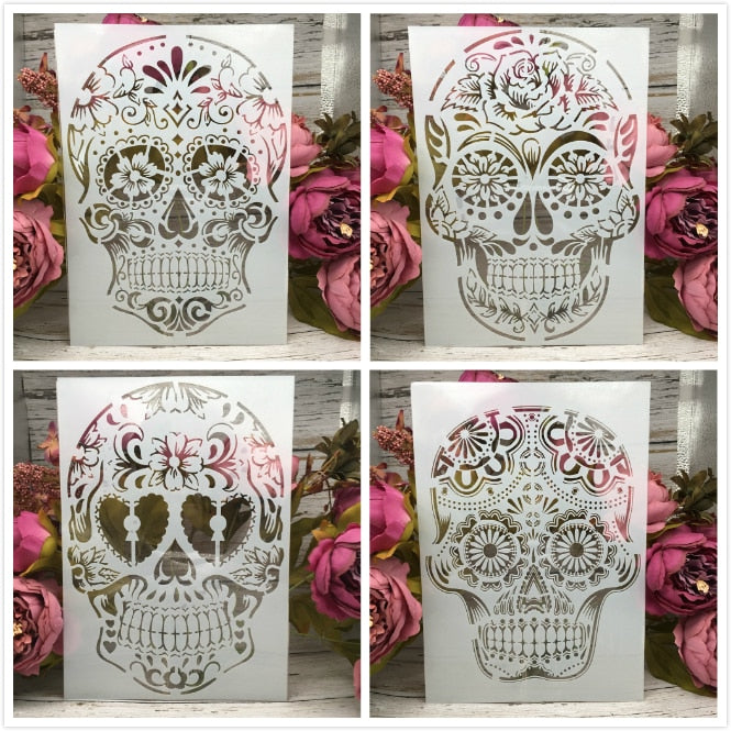 Pochoir Tête de Mort Mexicaine