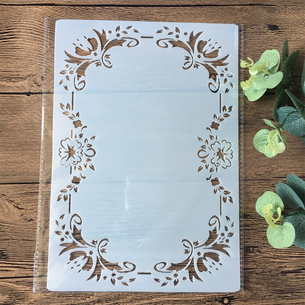 Contour Cadre fleur pochoir