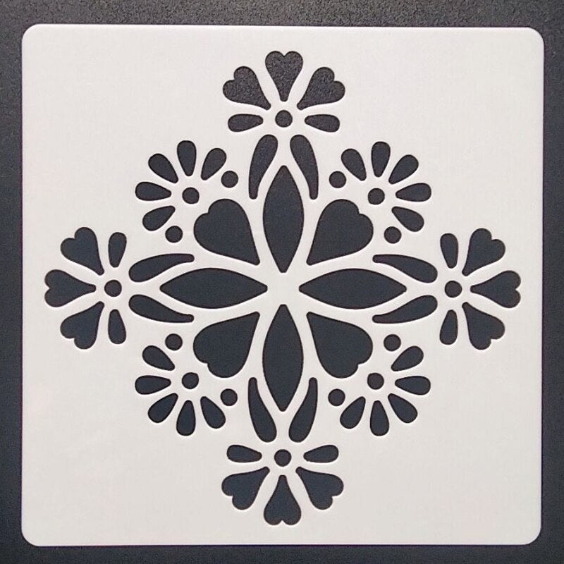 Pochoir Fleur Géométrique