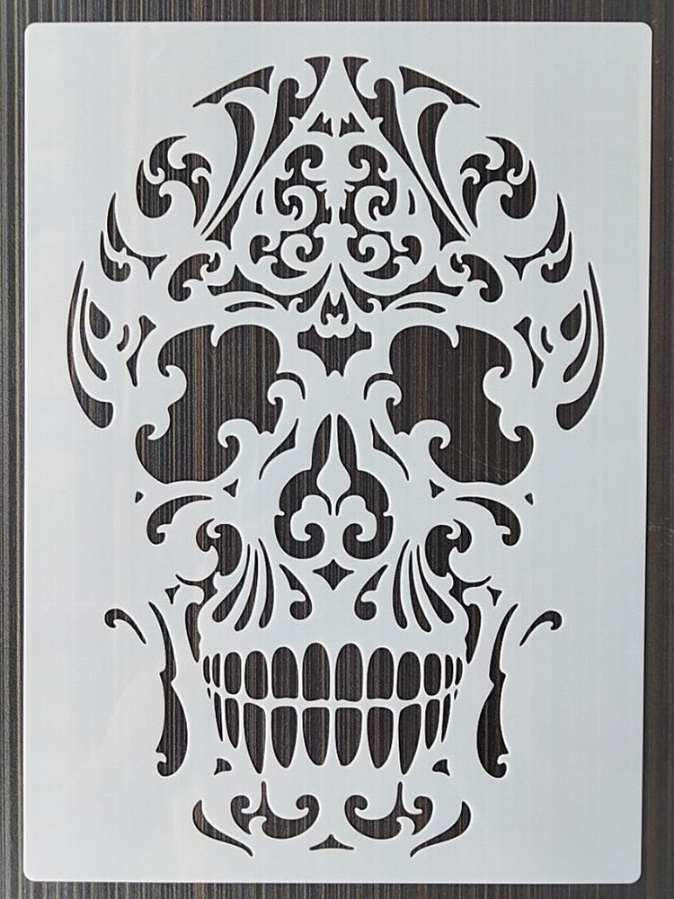 Pochoir Tribal Tête de Mort